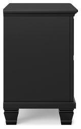 Lanolee Black King Panel Bedroom Set with Dresser, Mirror and 2 Nightstands - Ornate Home