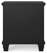 Lanolee Black King Panel Bedroom Set with Dresser, Mirror and 2 Nightstands - Ornate Home