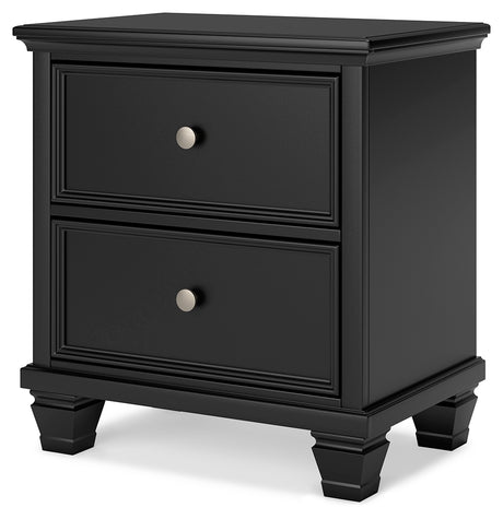 Lanolee Black King Panel Bedroom Set with Dresser, Mirror and 2 Nightstands - Ornate Home