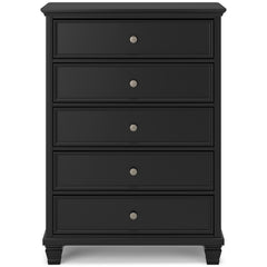 Lanolee Black Queen Panel 5-Piece Bedroom Set - Ornate Home