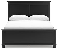 Lanolee Black Queen Panel Bed, Dresser, Mirror and Nightstand - Ornate Home