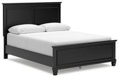Lanolee Black Queen Panel Bed, Dresser, Mirror and Nightstand - Ornate Home