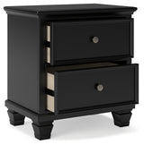 Lanolee Black Queen Panel Bed with Mirrored Dresser and Nightstand (Online Special Price) - Ornate Home