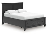 Lanolee Black Queen Panel Storage Bed (Online Special Price) - Ornate Home