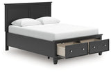Lanolee Black Queen Panel Storage Bed (Online Special Price) - Ornate Home