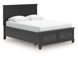 Lanolee Black Queen Panel Storage Bed - Ornate Home
