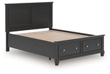 Lanolee Black Queen Panel Storage Bed - Ornate Home