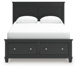Lanolee Black Queen Panel Storage Bed - Ornate Home