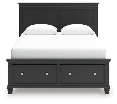Lanolee Black Queen Panel Storage Bed - Ornate Home