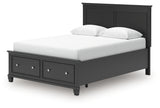 Lanolee Black Queen Panel Storage Bed - Ornate Home