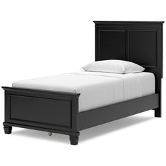 Lanolee Black Twin Panel 6-Piece Bedroom Set w/ 2 Nightstands - Ornate Home