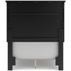 Lanolee Black Twin Panel 6-Piece Bedroom Set w/ 2 Nightstands - Ornate Home