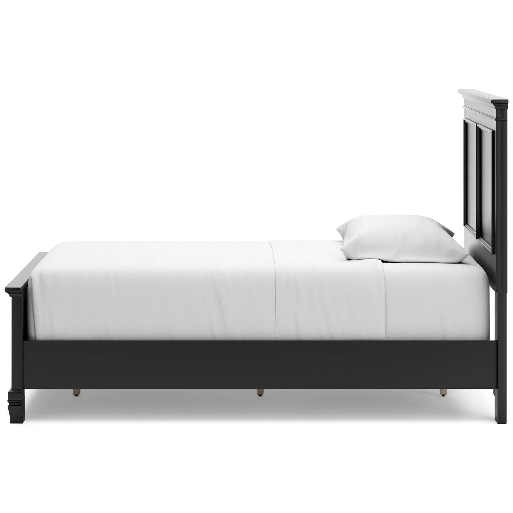 Lanolee Black Twin Panel 6-Piece Bedroom Set w/ 2 Nightstands - Ornate Home