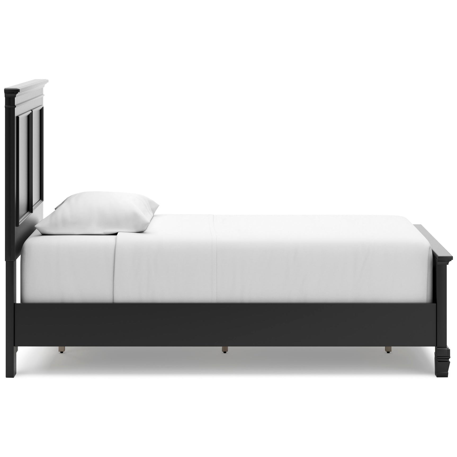 Lanolee Black Twin Panel 6-Piece Bedroom Set w/ 2 Nightstands - Ornate Home