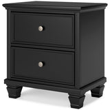 Lanolee Black Twin Panel 6-Piece Bedroom Set w/ 2 Nightstands - Ornate Home