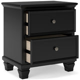 Lanolee Black Twin Panel 6-Piece Bedroom Set w/ 2 Nightstands - Ornate Home