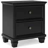 Lanolee Black Twin Panel 6-Piece Bedroom Set w/ 2 Nightstands - Ornate Home