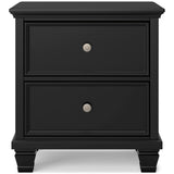 Lanolee Black Twin Panel 6-Piece Bedroom Set w/ 2 Nightstands - Ornate Home