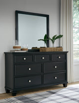Lanolee Black Twin Panel 6-Piece Bedroom Set w/ 2 Nightstands - Ornate Home