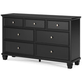 Lanolee Black Twin Panel 6-Piece Bedroom Set w/ 2 Nightstands - Ornate Home