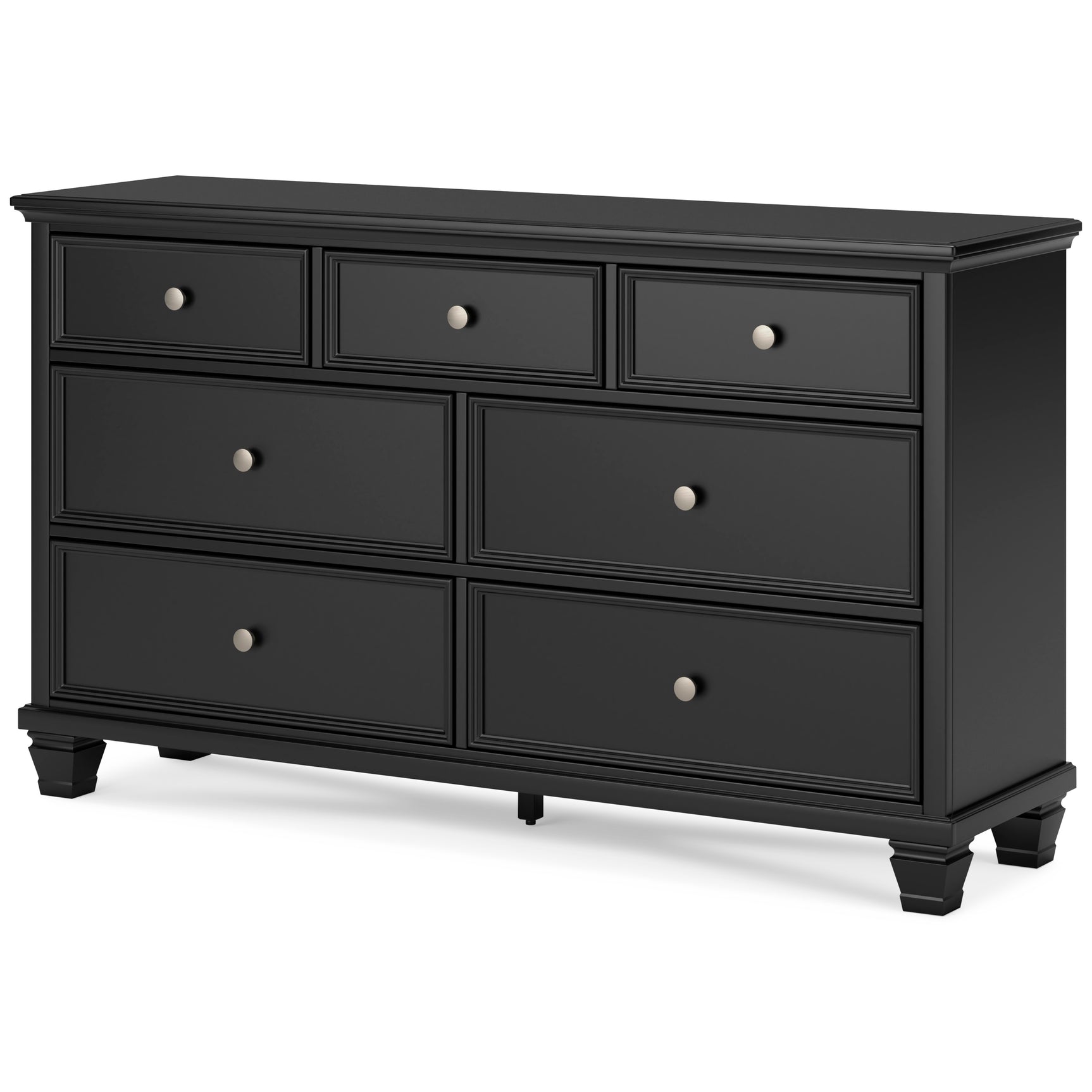 Lanolee Black Twin Panel 6-Piece Bedroom Set w/ 2 Nightstands - Ornate Home