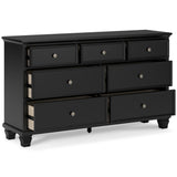 Lanolee Black Twin Panel 6-Piece Bedroom Set w/ 2 Nightstands - Ornate Home