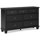 Lanolee Black Twin Panel 6-Piece Bedroom Set w/ 2 Nightstands - Ornate Home