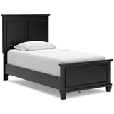 Lanolee Black Twin Panel 6-Piece Bedroom Set w/ 2 Nightstands (Online Special Price) - Ornate Home