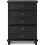 Lanolee Black Twin Panel 6-Piece Bedroom Set w/ 2 Nightstands - Ornate Home