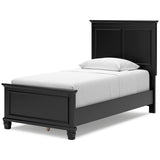 Lanolee Black Twin Panel 5-Piece Bedroom Set - Ornate Home