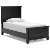 Lanolee Black Twin Panel 5-Piece Bedroom Set - Ornate Home