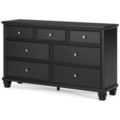Lanolee Black Twin Panel 6-Piece Bedroom Set w/ 2 Nightstands - Ornate Home