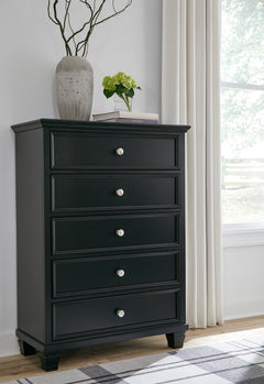 Lanolee Black Twin Panel 5-Piece Bedroom Set - Ornate Home