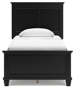 Lanolee Black Twin Panel Bedroom Set with Chest - Ornate Home