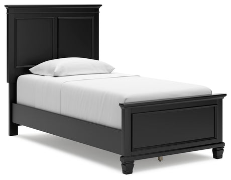 Lanolee Black Twin Panel Bedroom Set with Chest - Ornate Home