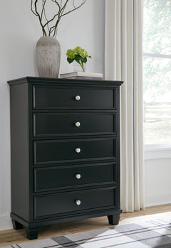 Lanolee Black Twin Panel Bedroom Set with Chest - Ornate Home