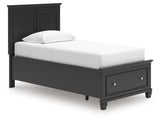 Lanolee Black Twin Panel Storage Bed (Online Special Price) - Ornate Home