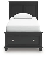 Lanolee Black Twin Panel Storage Bed (Online Special Price) - Ornate Home