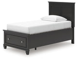 Lanolee Black Twin Panel Storage Bed (Online Special Price) - Ornate Home