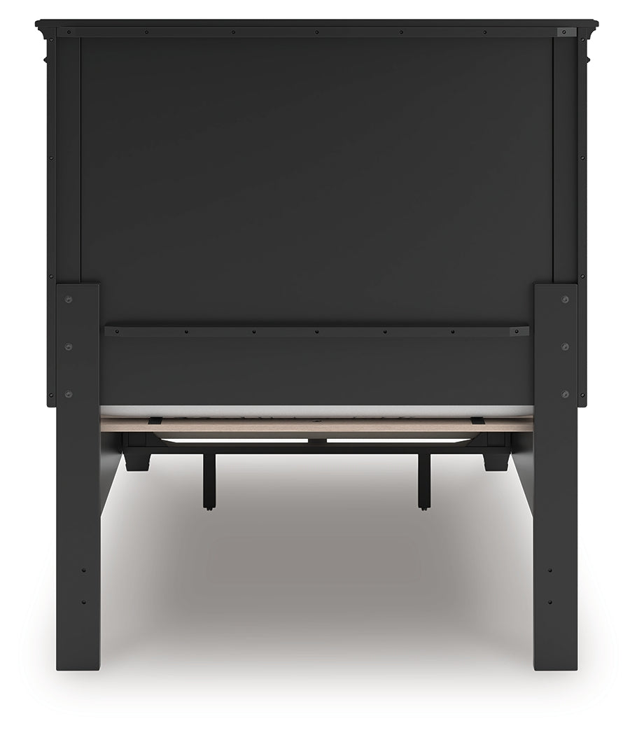 Lanolee Black Twin Panel Storage Bed (Online Special Price) - Ornate Home
