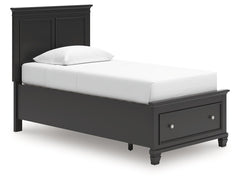 Lanolee Black Twin Panel Storage Bed - Ornate Home