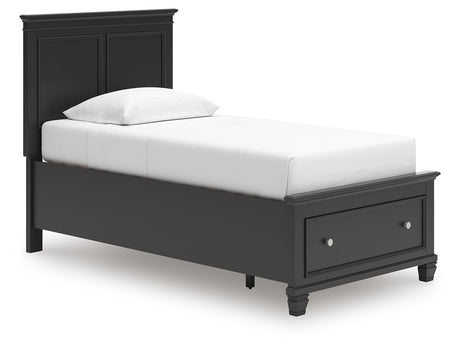 Lanolee Black Twin Panel Storage Bed - Ornate Home