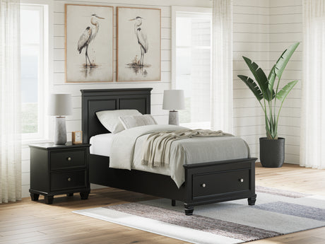 Lanolee Black Twin Panel Storage Bed - Ornate Home