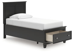 Lanolee Black Twin Panel Storage Bed - Ornate Home