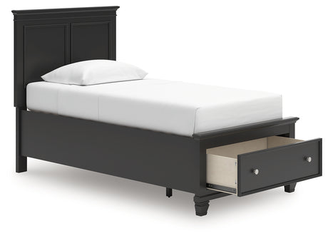 Lanolee Black Twin Panel Storage Bed - Ornate Home