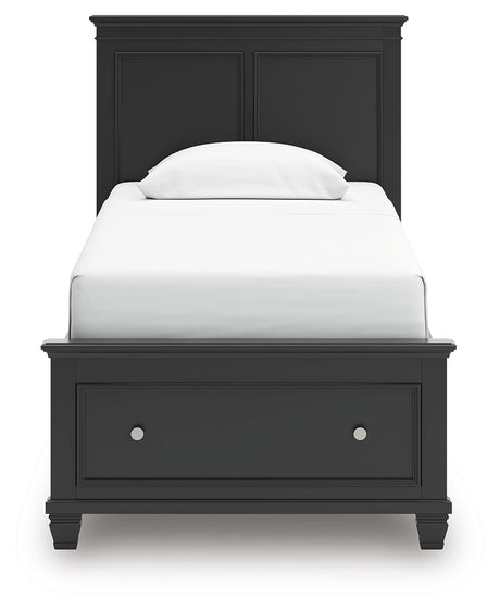 Lanolee Black Twin Panel Storage Bed - Ornate Home