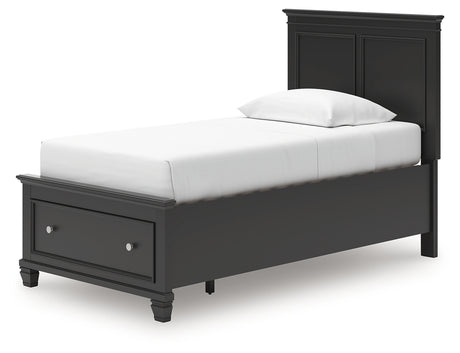 Lanolee Black Twin Panel Storage Bed - Ornate Home