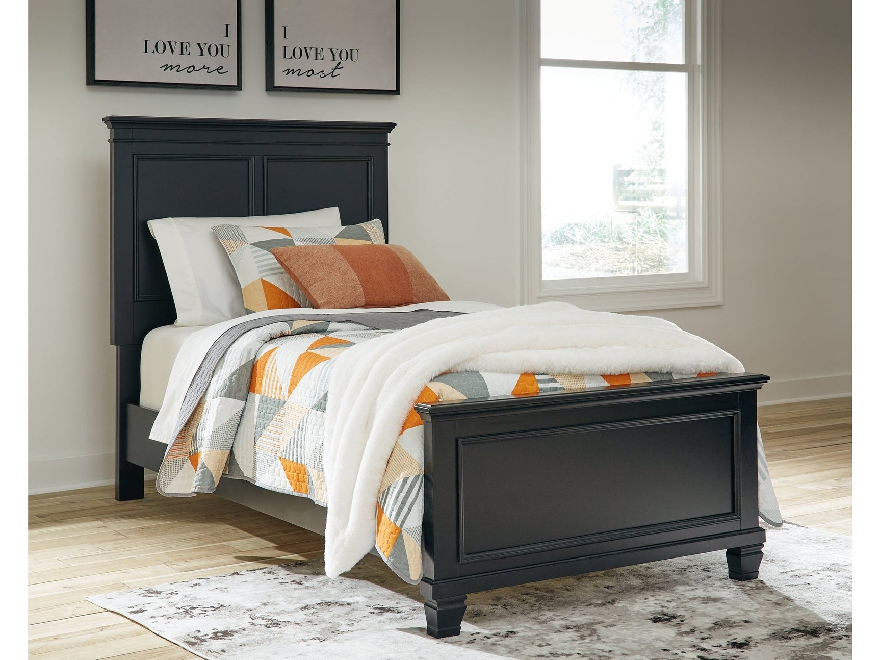 Lanolee Black Twin Panel Youth Bed - Ornate Home