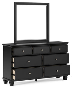 Lanolee Twin Panel Bedroom Set with Dresser and Mirror - Ornate Home
