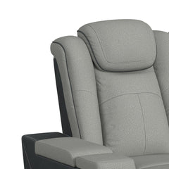 Lantana Rocky Cement/Charcoal Power Motion Loveseat with Power Headrest, LED, and Console - Ornate Home